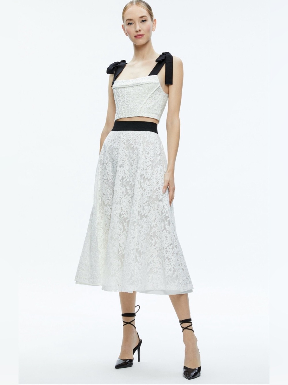 Alice + Olivia Women's Earla Lace Midi-Skirt